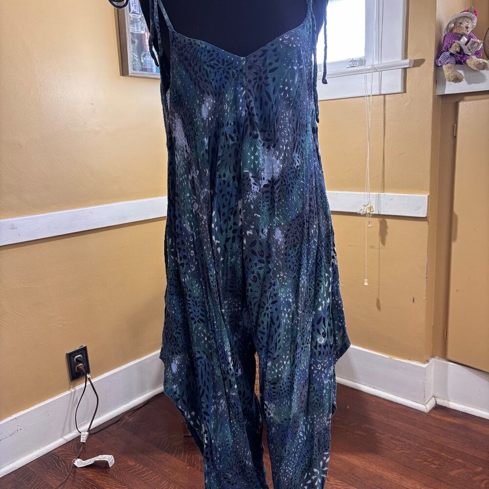 Free People El Porto Printed Wide Leg Romper Jumpsuit Womens Sz XS Boho Festival